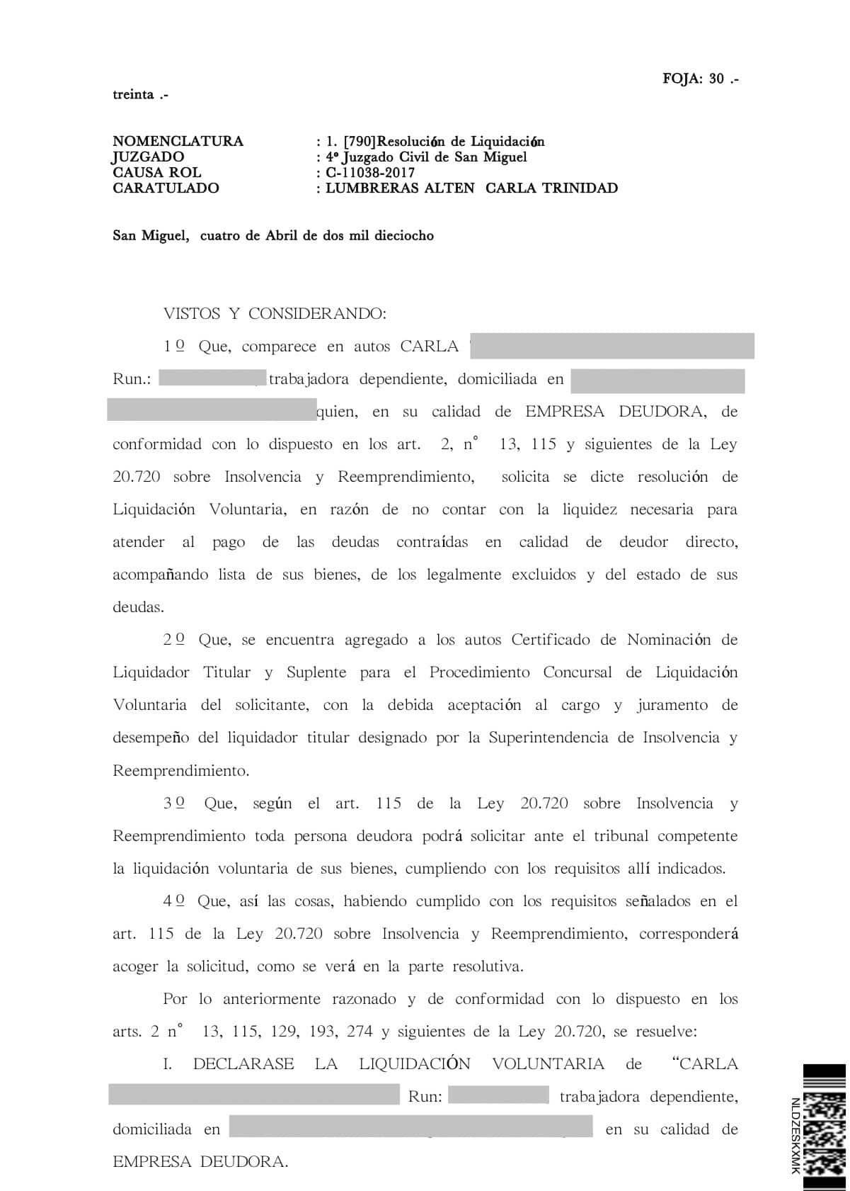 Resolución Judicial de caso ganado 2