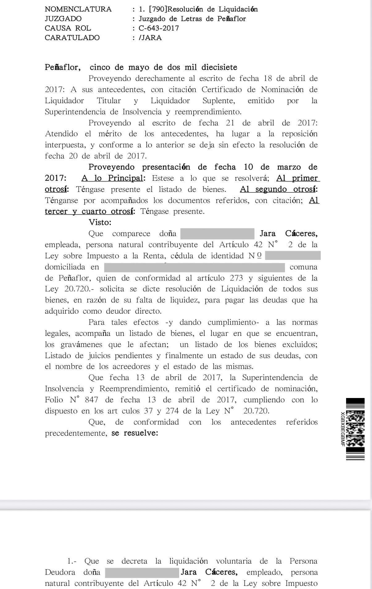 Resolución Judicial de caso ganado 6