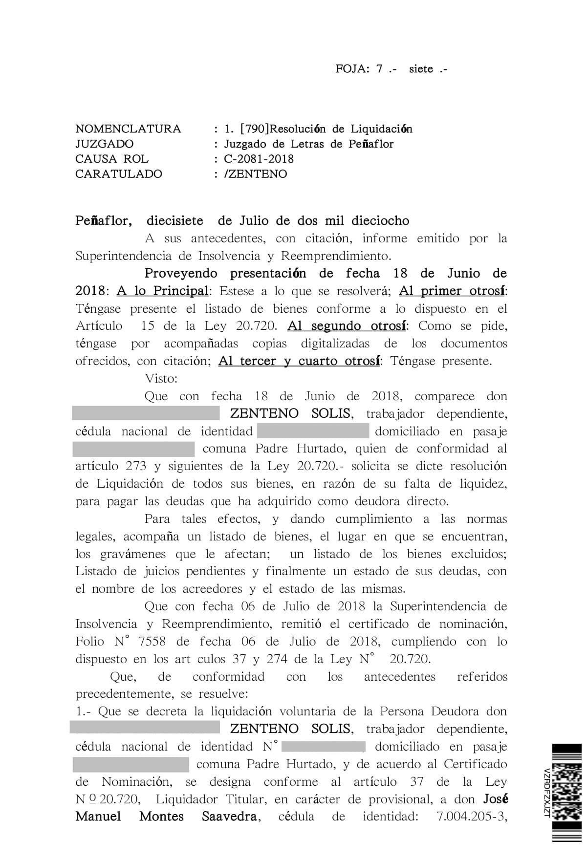 Resolución Judicial de caso ganado 7